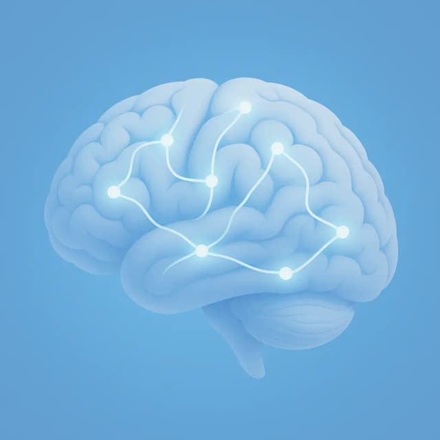 3D illustration of a human brain with glowing neural pathways, representing neurodiversity and cognitive processing.